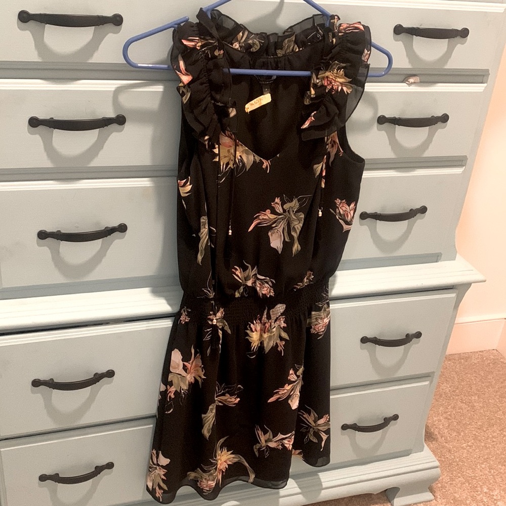 Black Floral White House Black Market Dress
